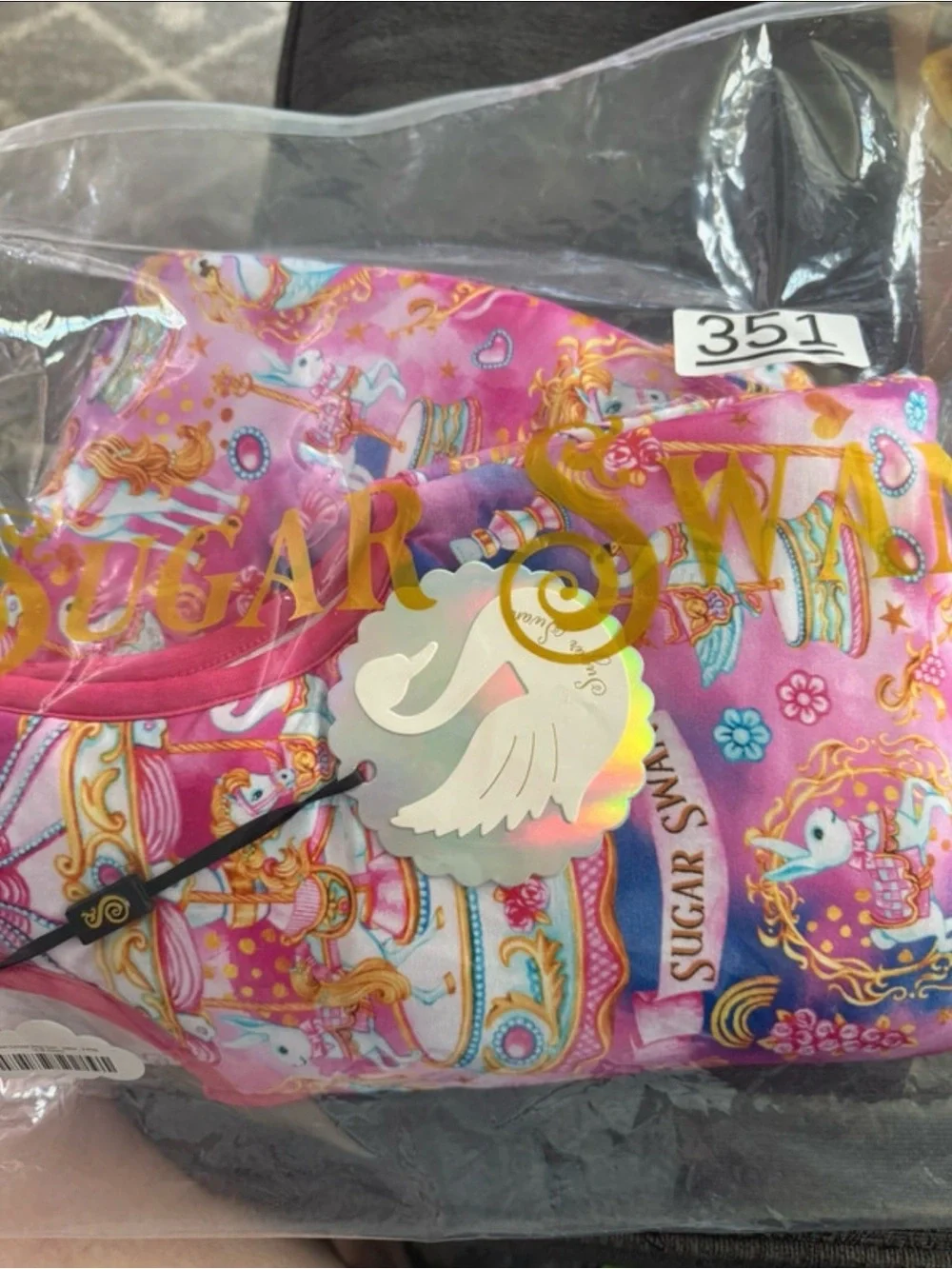 Sugar Swan Pink Carousel Print Kids Sleep Sack Romper